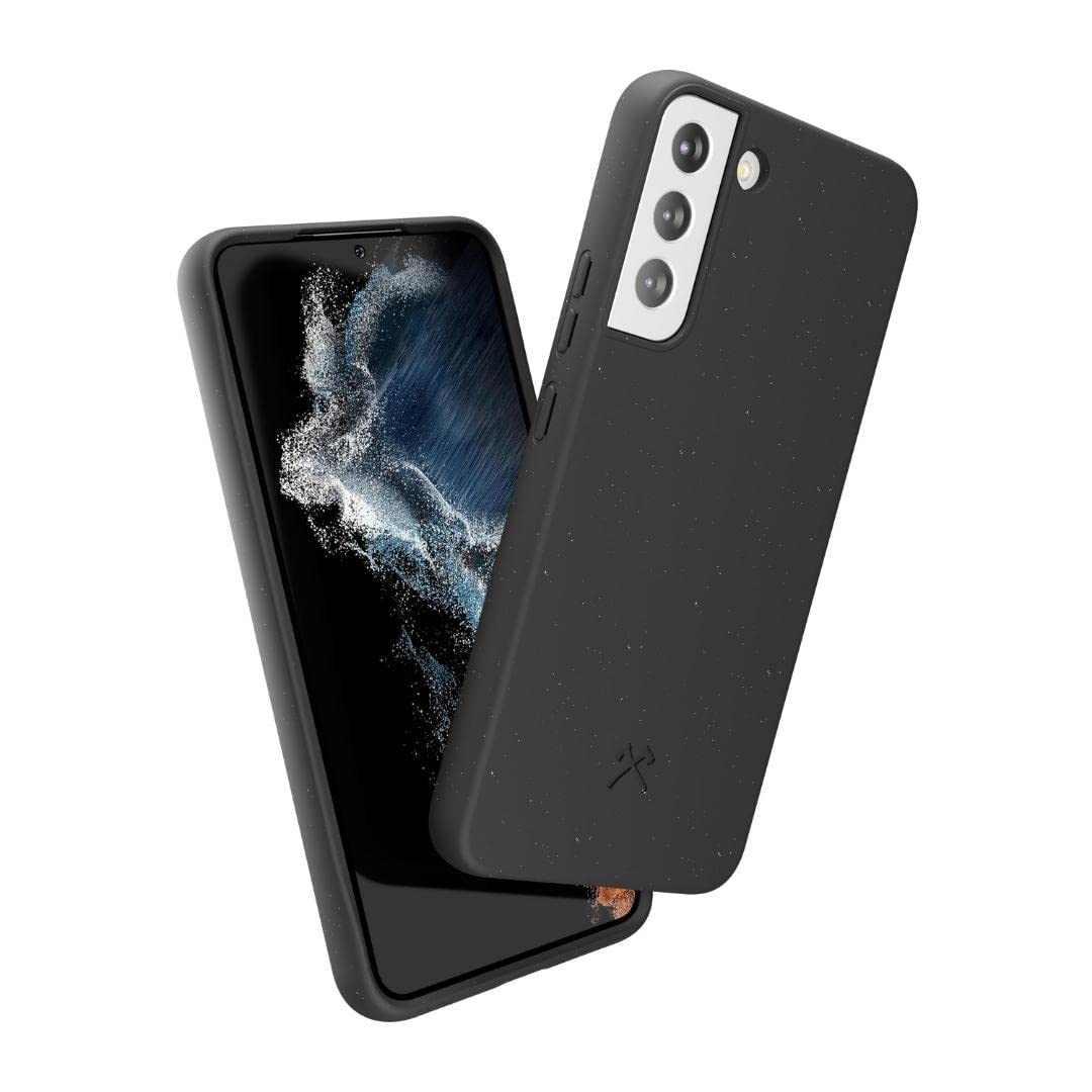 Woodcessories - Bio Case Compatible with Samsung Galaxy S22+ - Sustainable, biodegradable - BioCase (Black)