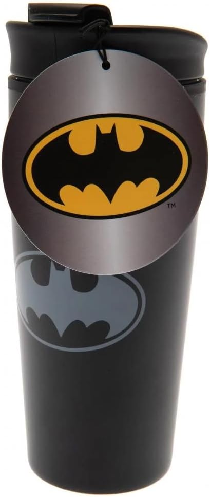 Pyramid International Batman Metal Travel Cup (Straight Outta Gotham Design) 16oz Travel Coffee Mug and Travel Coffee Cup for Hot Drinks - Official Batman Merchandise
