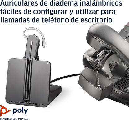 Plantronics - CS540 Wireless DECT Headset with HL-10 Lifter (Poly) & 84605-01 Spare Headband Over the Head Assembly for WH500/W440/W740/W745/CS540, Black With Lifter HL10 + Spare Headband