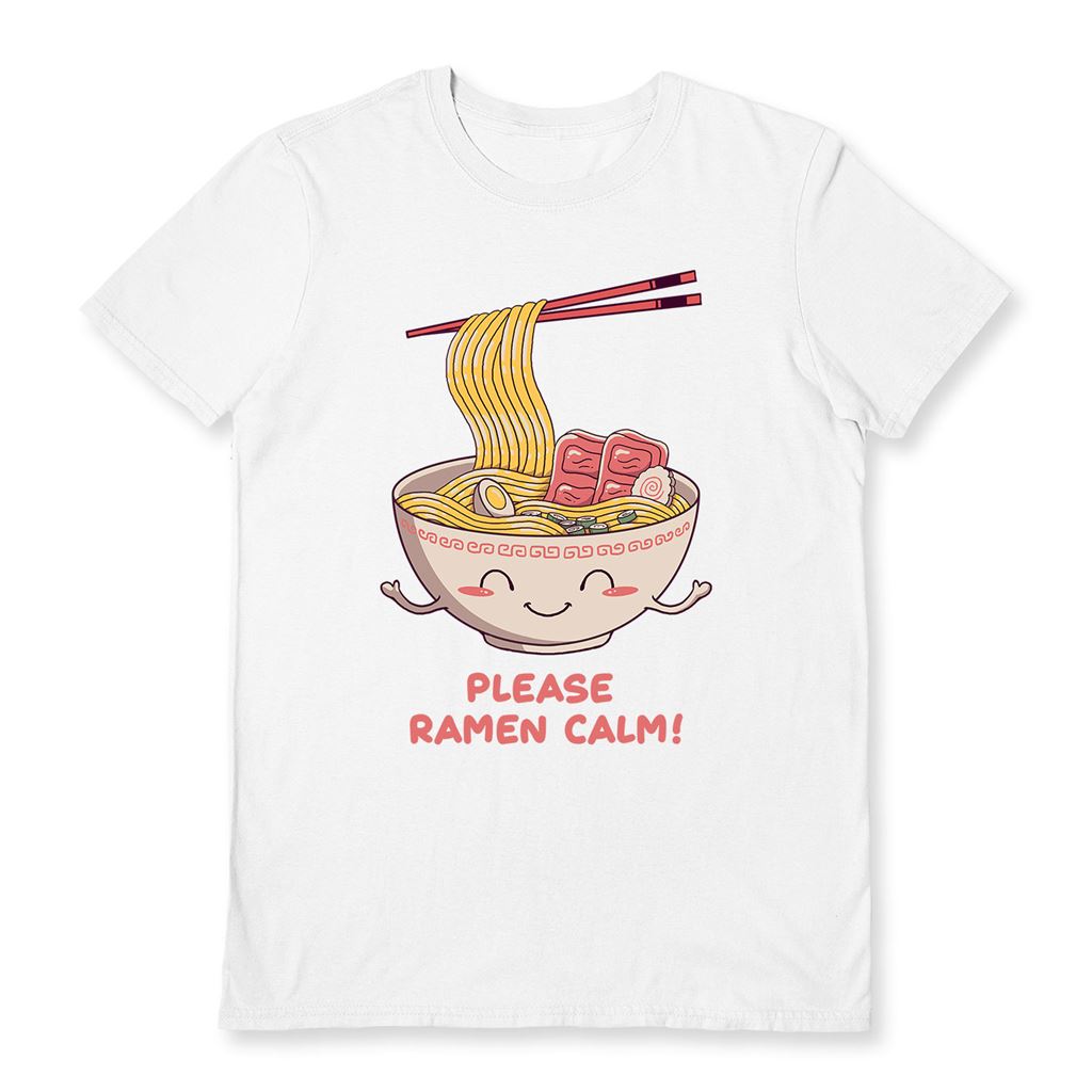 VINCENT TRINIDAD (PLEASE RAMEN CALM) WHITE UNISEX T-SHIRT SMALL