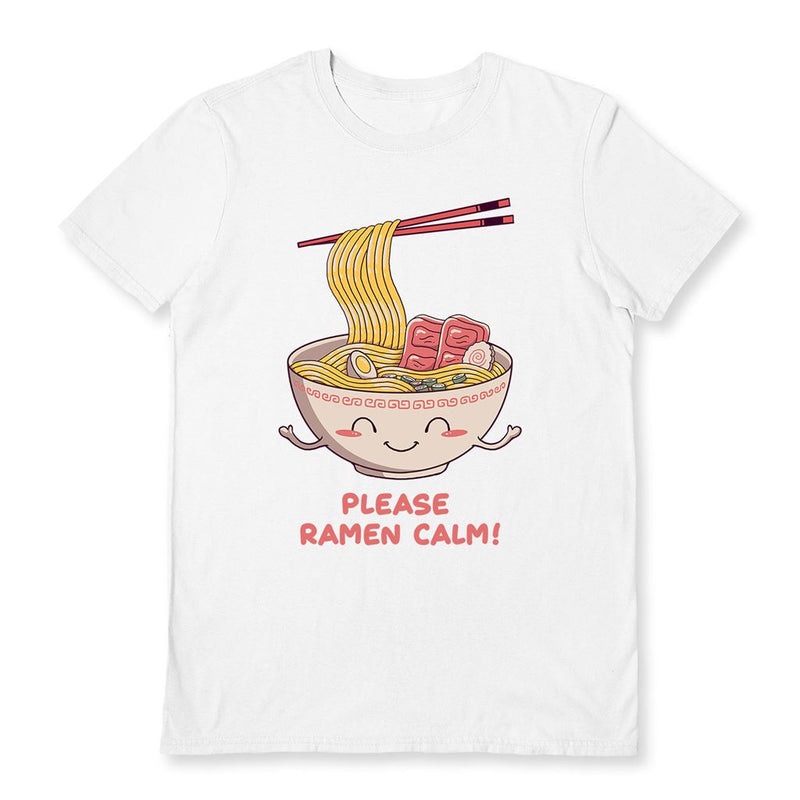 VINCENT TRINIDAD (PLEASE RAMEN CALM) WHITE UNISEX T-SHIRT SMALL