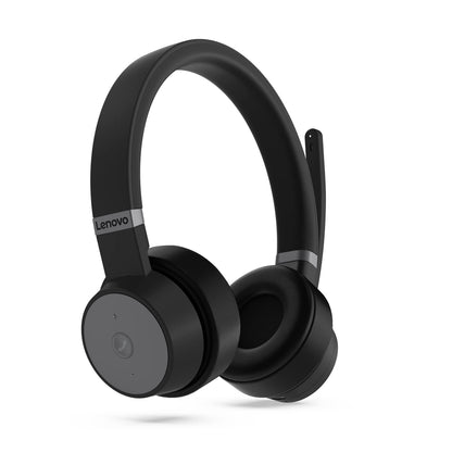Lenovo Go - Headset - on-ear - Bluetooth - wireless, wired - active noise cancelling - USB-C - thunder black - Certified