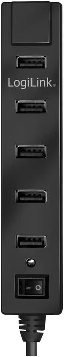 Logilink UA0112 USB Hub 7 USB 2.0 Ports Black