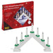 Idena 8582067 - Adventsleuchter aus weiß lackiertem Holz mit 7 Kerzenlichtern, inklusive Ersatzlampe, Anschlusskabel mit Schalter, ca. 40 x 30 cm White, with LED