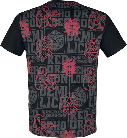 Difuzed Dungeons & Dragons AOP Men's Short-Sleeved T-Shirt, Black, S
