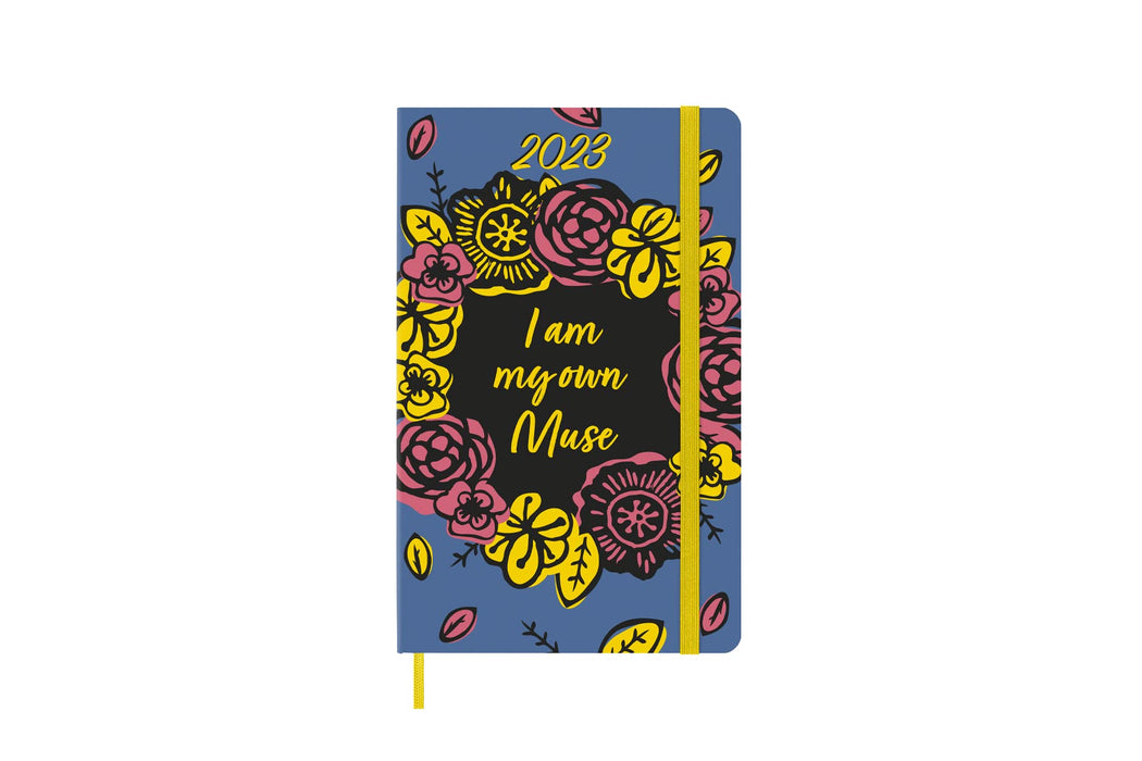 Moleskine Weekly Planner 2023, 12-Month Monthly Diary, Limited Edition Frida Kahlo, Weekly Planner With Hard Cover and Elastic Closure, Large Size 13 x 21 cm, Colour Blue Hard Cover Large Blue