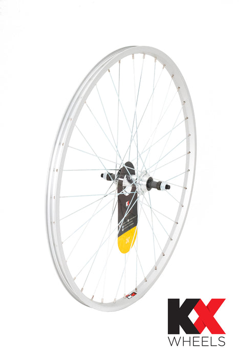 KX MTB 26" Singlewall Solid Axle Screw On Wheel Rim Brake (Rear) - Silver