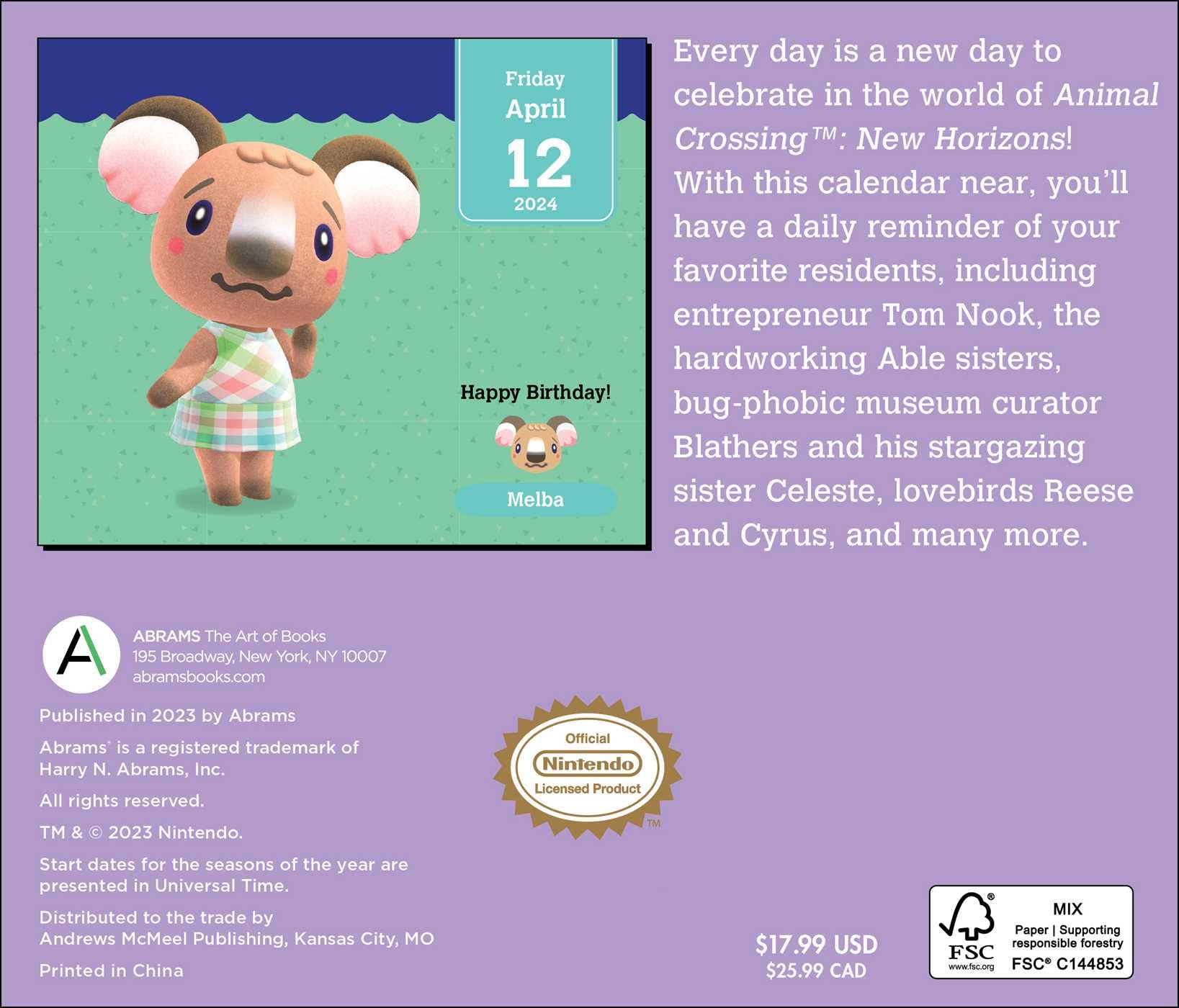 Box - Cal 24 Animal Crossing New Horizons 2024
