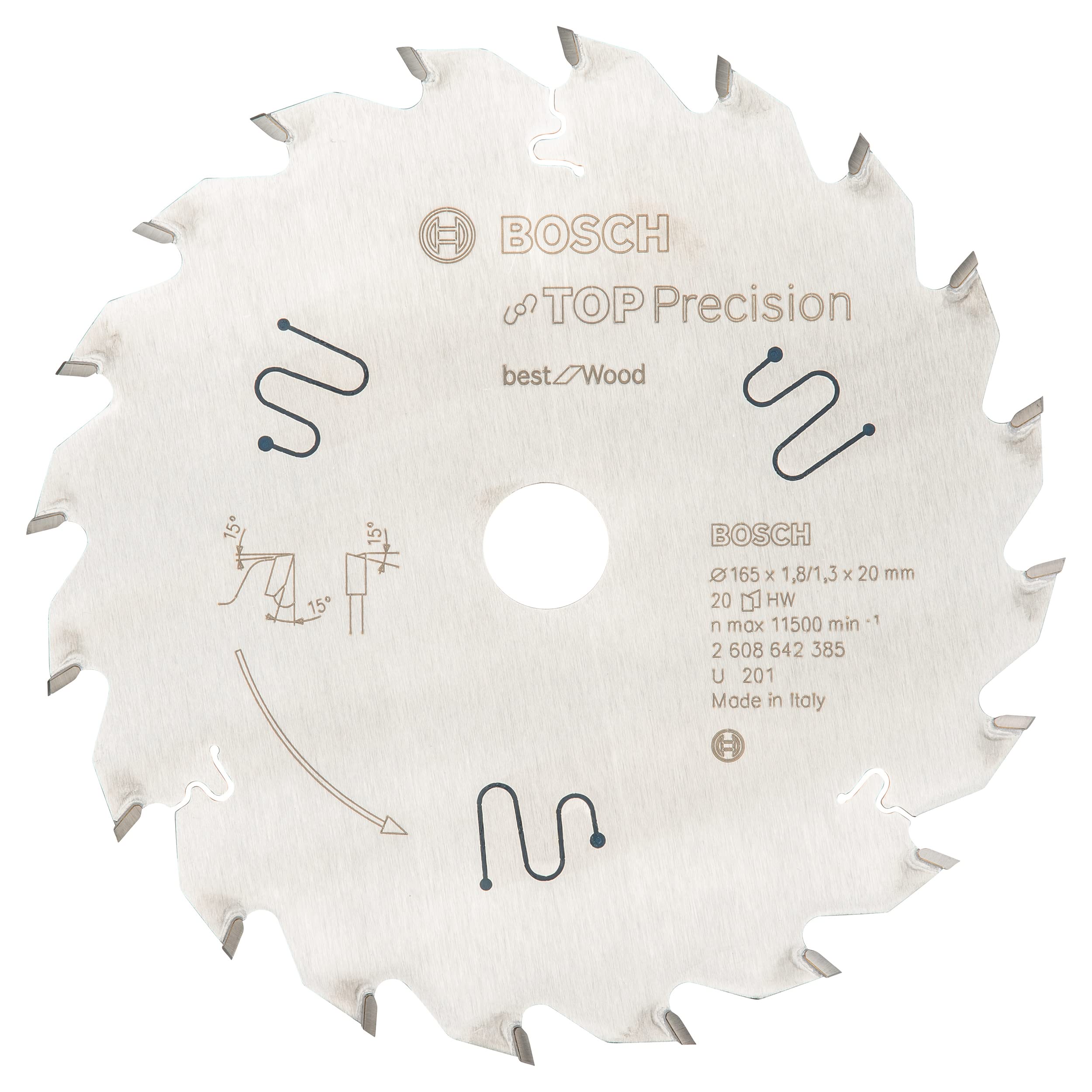 BOSCH Best for Wood Kreissageblatt 165,0 mm, 20 Za