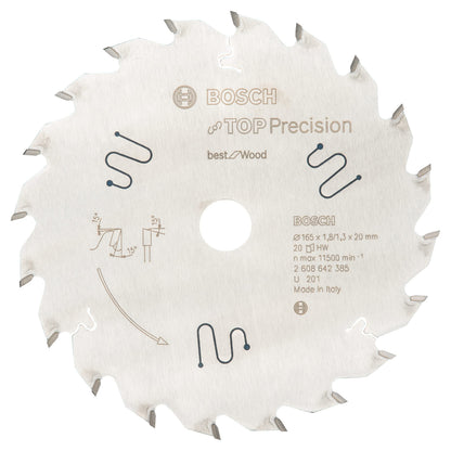BOSCH Best for Wood Kreissageblatt 165,0 mm, 20 Za