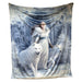 Anne Stokes Winter Guardians Throw White Wolf Blanket