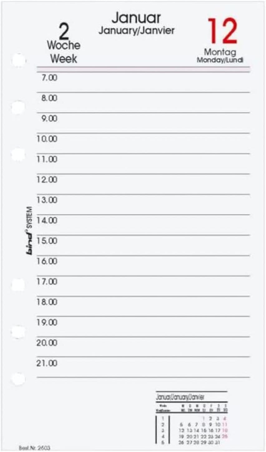 bind Calendar insert 2023 DIN approx. A6 - 1 day / 1 page