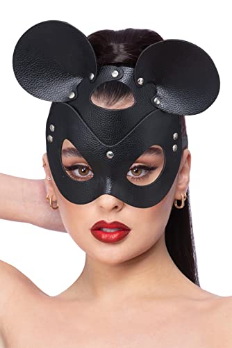 Smiffys Fever Black Leather Look Mouse Mask