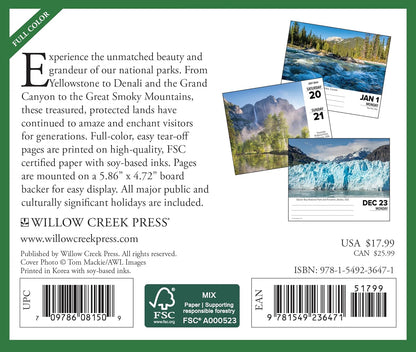 National Parks 2024 6.2 X 5.4 Box Calendar