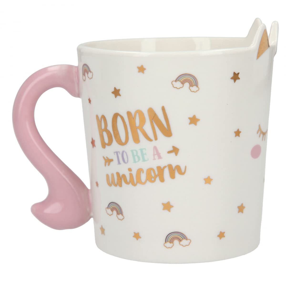 Depesche 11956 11956 Ylvi Born to be a Unicorn 11oz Porcelain Mug - Ideal for Cocoa, Coffee, Tea and Other Drinks, Multi-Colour
