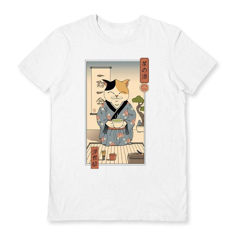 VINCENT TRINIDAD (CAT TEA CEREMONY) WHITE UNISEX T-SHIRT SMALL