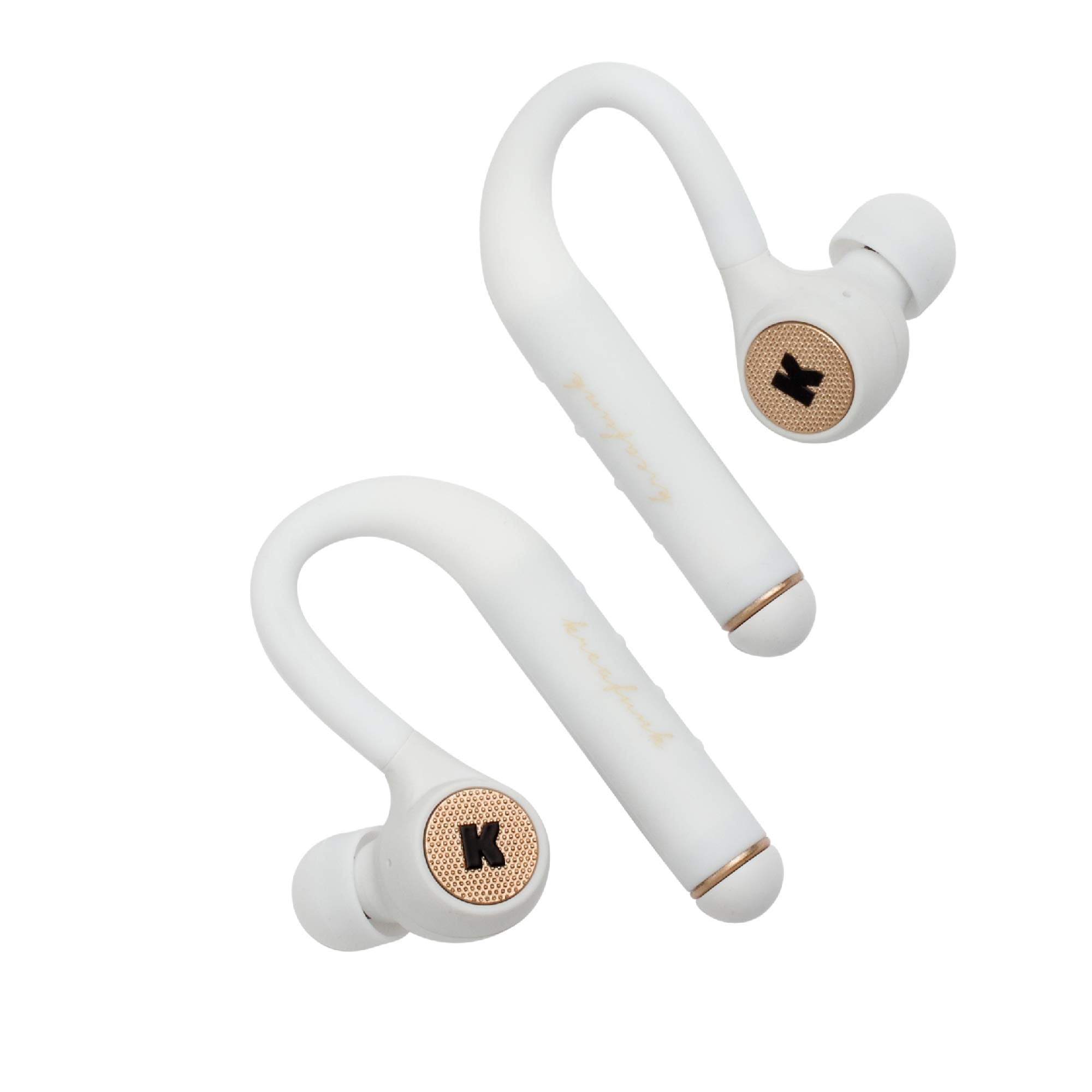 KREAFUNK bGEM Fast Charging 10 Meter Range Wireless Bluetooth In-ear Headphones with Build In Microphone for Running Sport and Gym White