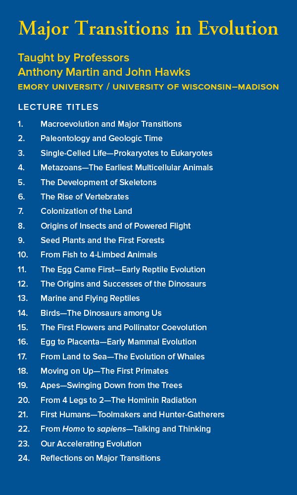 Major Transitions In Evolution -Dvd+Book