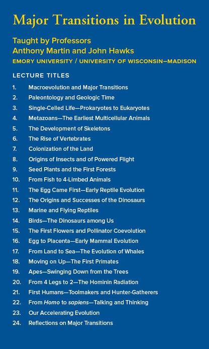 Major Transitions In Evolution -Dvd+Book