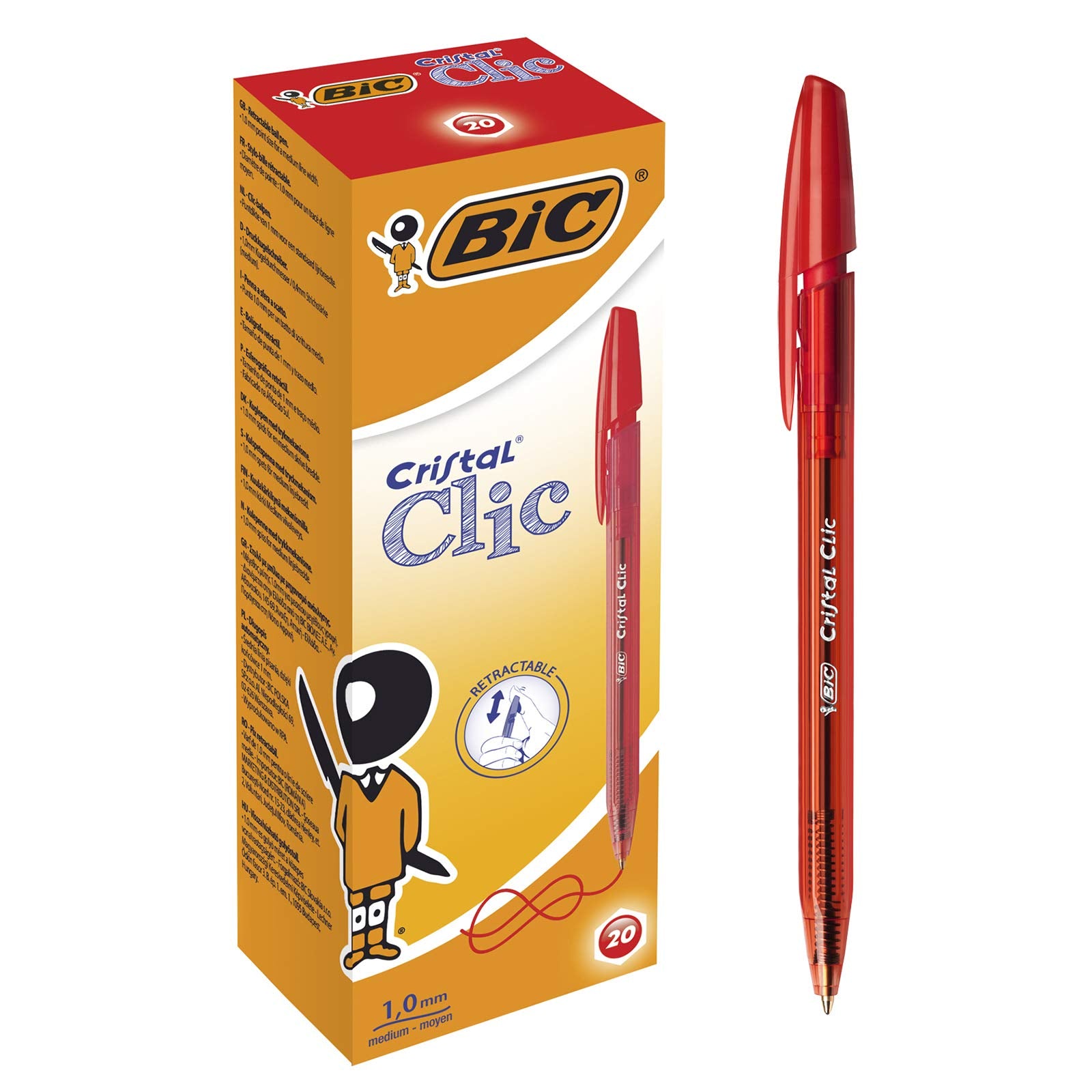 Cf20Penna Cristal Clic Rosso