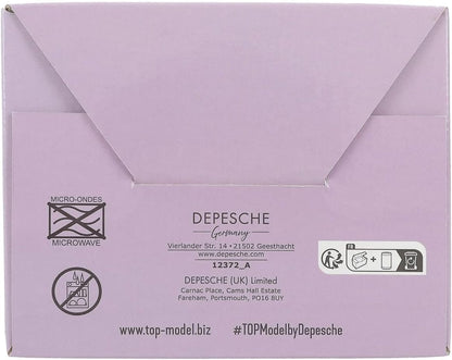 Depesche 12372 TOPModel Ballet Mug in Matt White with Model Motif, Lettering and Stars, Drinking Cup with Porcelain Handle, Capacity: Approx. 250 ml, Multi-Coloured