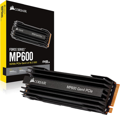 Corsair Force Series MP600 1TB M.2 NVMe PCIe x4 Gen4 SSD (Sequential Read Speeds of up to 4,950 MB/s and Write Speeds of up to 4,000 MB/s, High-Density 3D TLC NAND) Black 1 TB