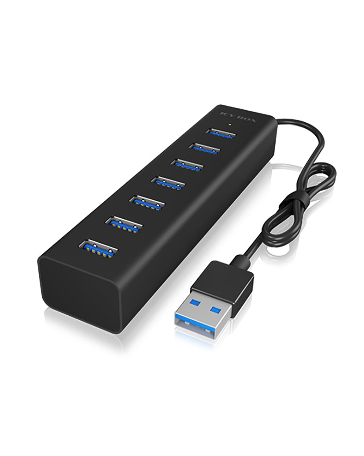 ICY BOX IB-HUB1700-U3 USB 3.2 Gen 1 (3.1 Gen 1) Type-A 5000 Mbit/s Black