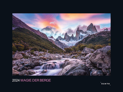 KUNTH Monats-Wandkalender Magie der Berge 2024