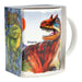 Depesche 12030 Dino World Mug with Handle in White with Dinosaur Print, Porcelain Drinking Cup, Capacity: Approx. 320 ml, Multicoloured, ca. 11,7 x 10 x 8,2 cm