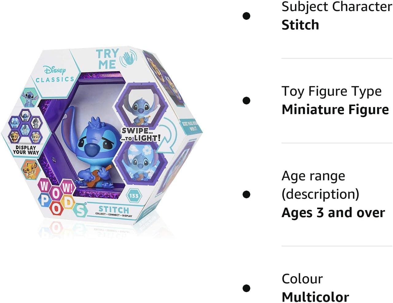WOW! PODS Stitch - Lilo & Stitch | Official Disney Classic Light-Up Bobble-Head Collectable Figure