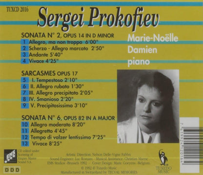 PROKOFIEV Sonata N° 2 OPUS14 IN D minor- Sarcasmes Opus 17- Sonata n°6 Opus 82 in A Major - DAMIEN Marie- Noëlle ( Piano)