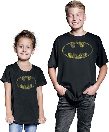 BATMAN Distressed Logo Unisex T-Shirt Black, 12 Years Black