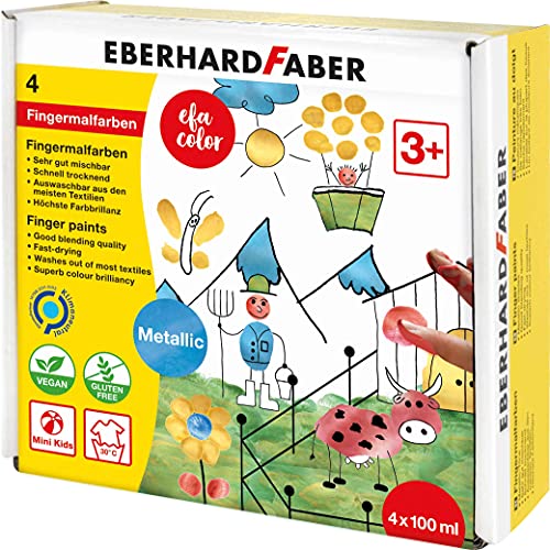 4 EBERHARD FABER EFA Color Metallic Fingerfarben f
