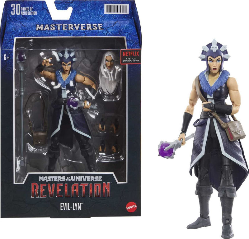 Masters of the Universe Masterverse Collection, Revelation Evil-lyn 7-in Motu Battle Figure for Storytelling Play and Display, Gift for Kids Age 6 and Older and Adult Collectors,GYV12
