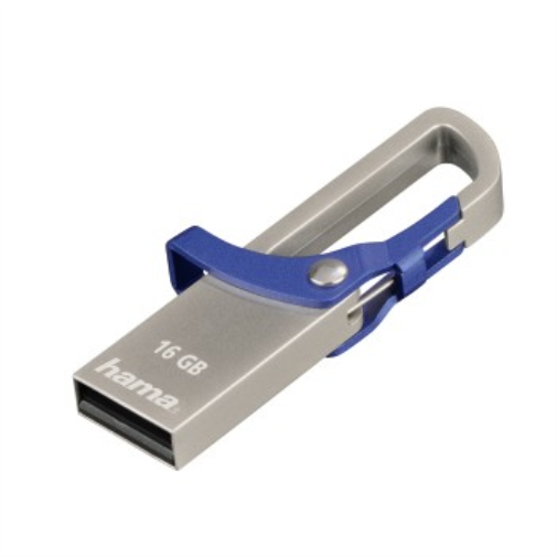 Hama "HOOK-STYLE" USB flash drive 16 GB USB Type-A 2.0 Blue, Metallic
