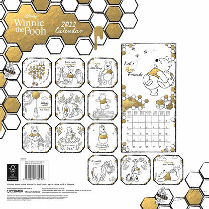 Disney Winnie The Pooh Calendar 2022 - Month to a View Planner 30cm x 30cm - Official Merchandise