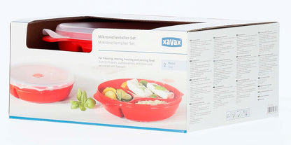 2 xavax® Mikrowellendosen 5,50 cm hoch rot