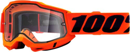100% Accuri 2 Enduro MX Goggles Orange / Clear Lens