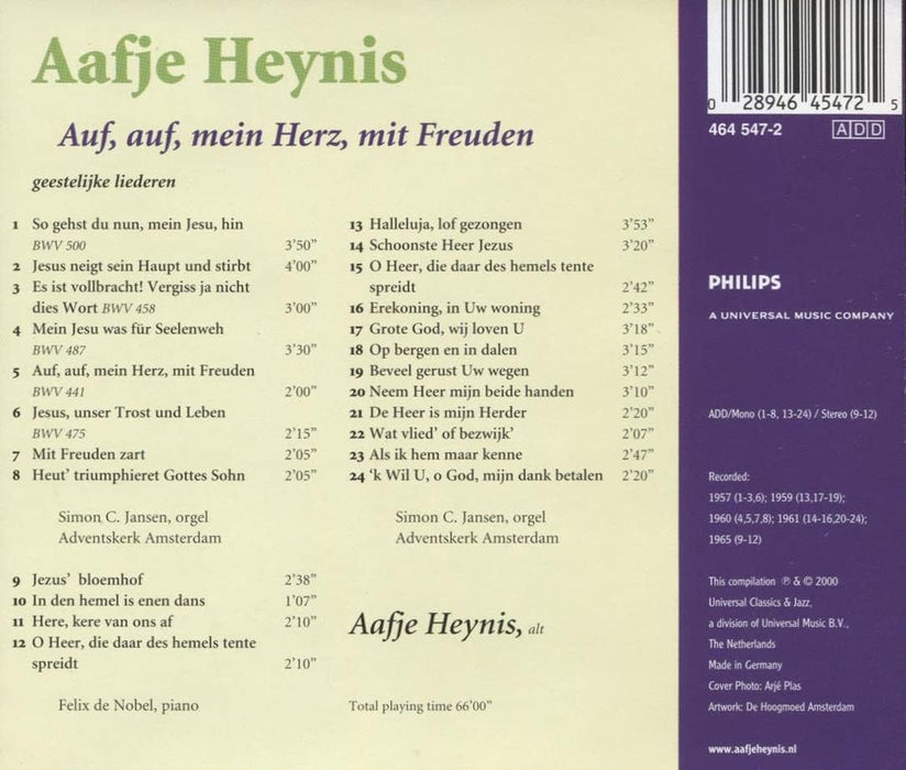 Aafje Heynis - Auf Auf, Mein Herz, Mit Freuden