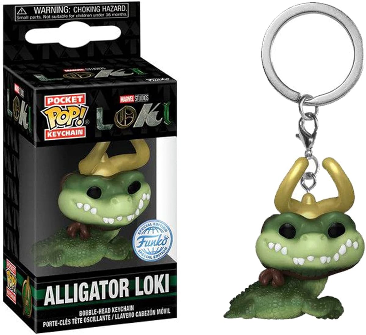 Funko POP! Keychain: Marvel - Loki - Alligator Loki - Collectable Vinyl Mini Figure Novelty Keyring - Stocking Filler - Gift Idea - Official Merchandise - TV Fans - Minifigure