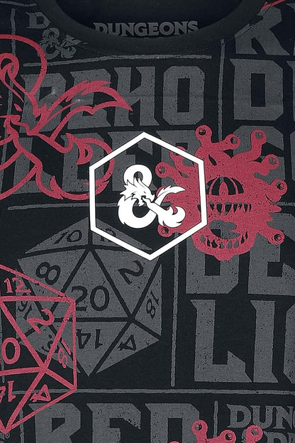 Difuzed Dungeons & Dragons AOP Men's Short-Sleeved T-Shirt, Black, S