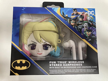 DC TWS Earphones - Harley Quinn - Bluetooth Earphones - True Wireless Earbuds protective case. Bluetooth 5.0 Earphone Built-in mic, Automatic One-Step Pairing, 10M range