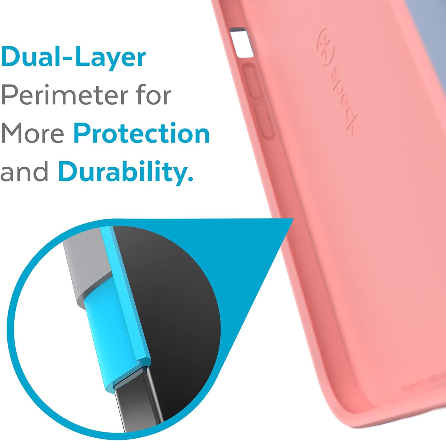 Speck Products CandyShell Pro iPhone 13 Pro Max/iPhone 12 Pro Max Case, Harmony Blue/Chiffon Pink