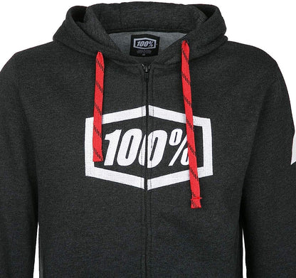 100% Syndicate Zip Hoodie Black Heather / White L