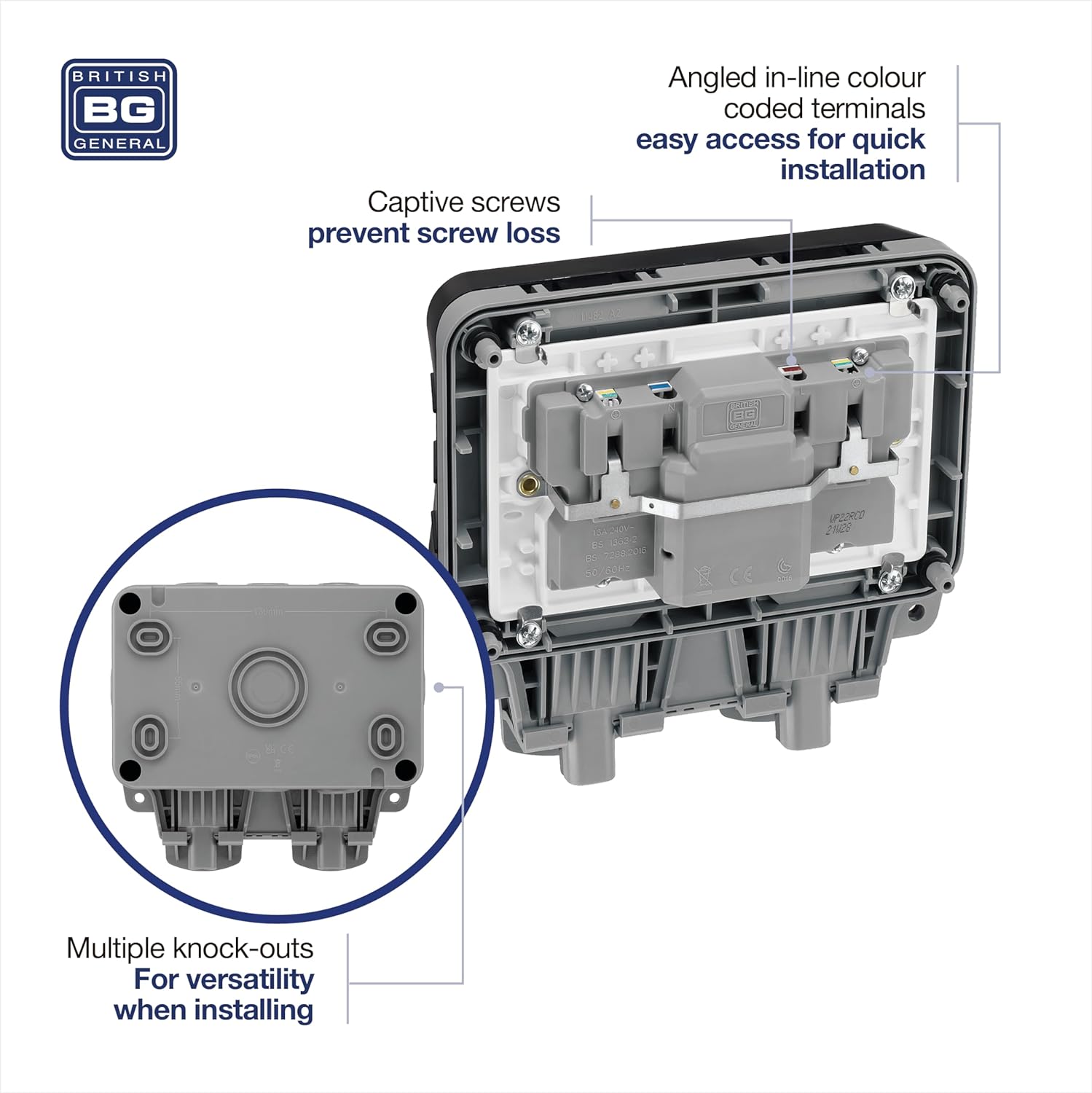 2G Ip66 Rcd Switched Skt
