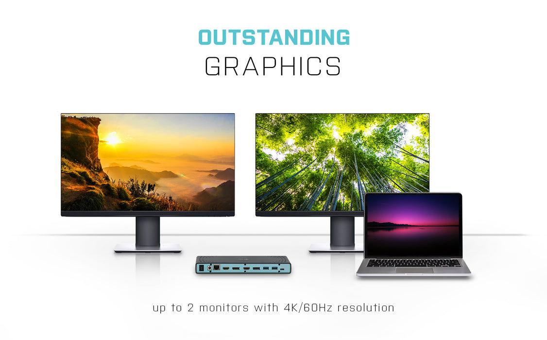 i-tec USB 3.0 / USB-C / Thunderbolt 3 Dual Display Docking Station + Power Delivery 65W