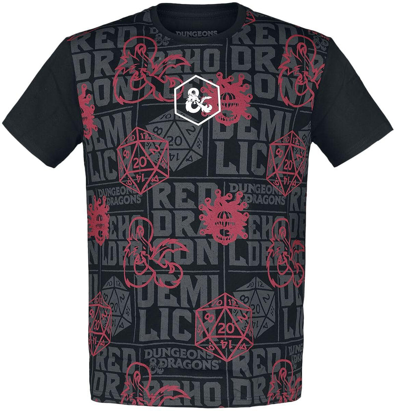 Difuzed Dungeons & Dragons AOP Men's Short-Sleeved T-Shirt, Black, S