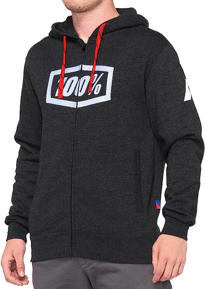 100% Syndicate Zip Hoodie Black Heather / White M