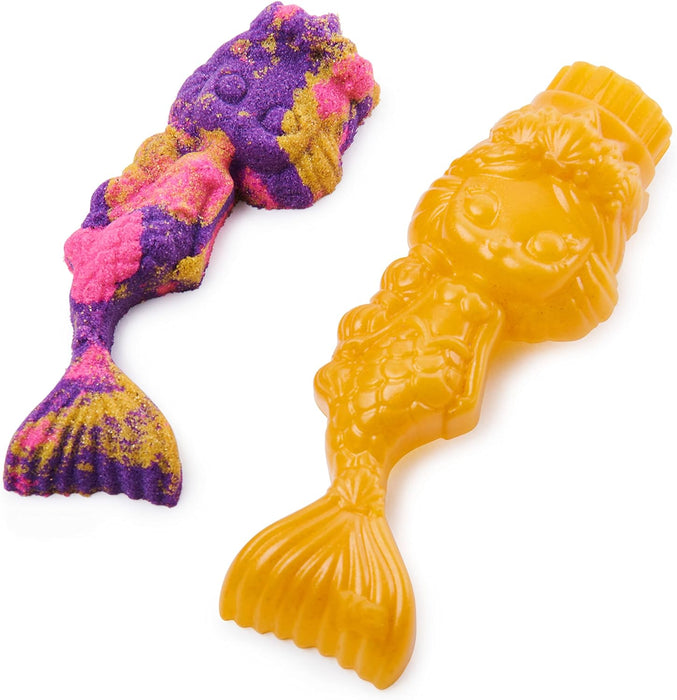 Kinetic Sand, Mermaid Crystal Playset, 481g of Play Sand, Gold Shimmer Sand, Storage and Tools, Sensory Toys for Kids Aged 3 and up