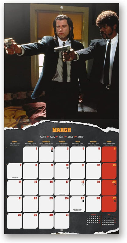 Official Pulp Fiction 2022 Wall Calendar, 2022 Calendar, 12" x 12" Square Wall Calendar 2022, Family Calendar 2022, Tarantino Calendar 2022, Pulp Fiction Calendar Pulp Fiction Red